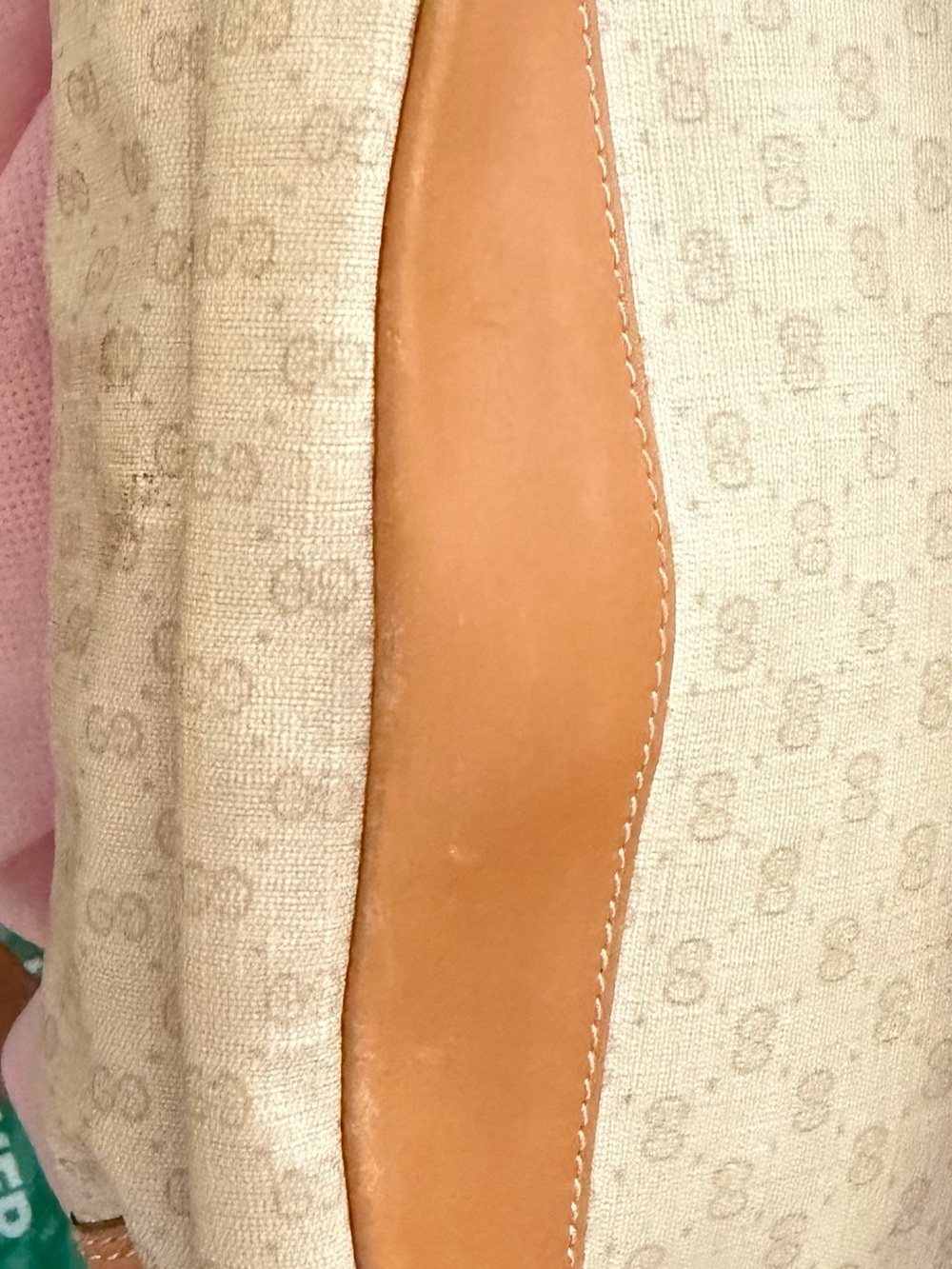 Gucci Beige Monogram Messenger Bag with Tan Leather Accents - Picture 16 of 16